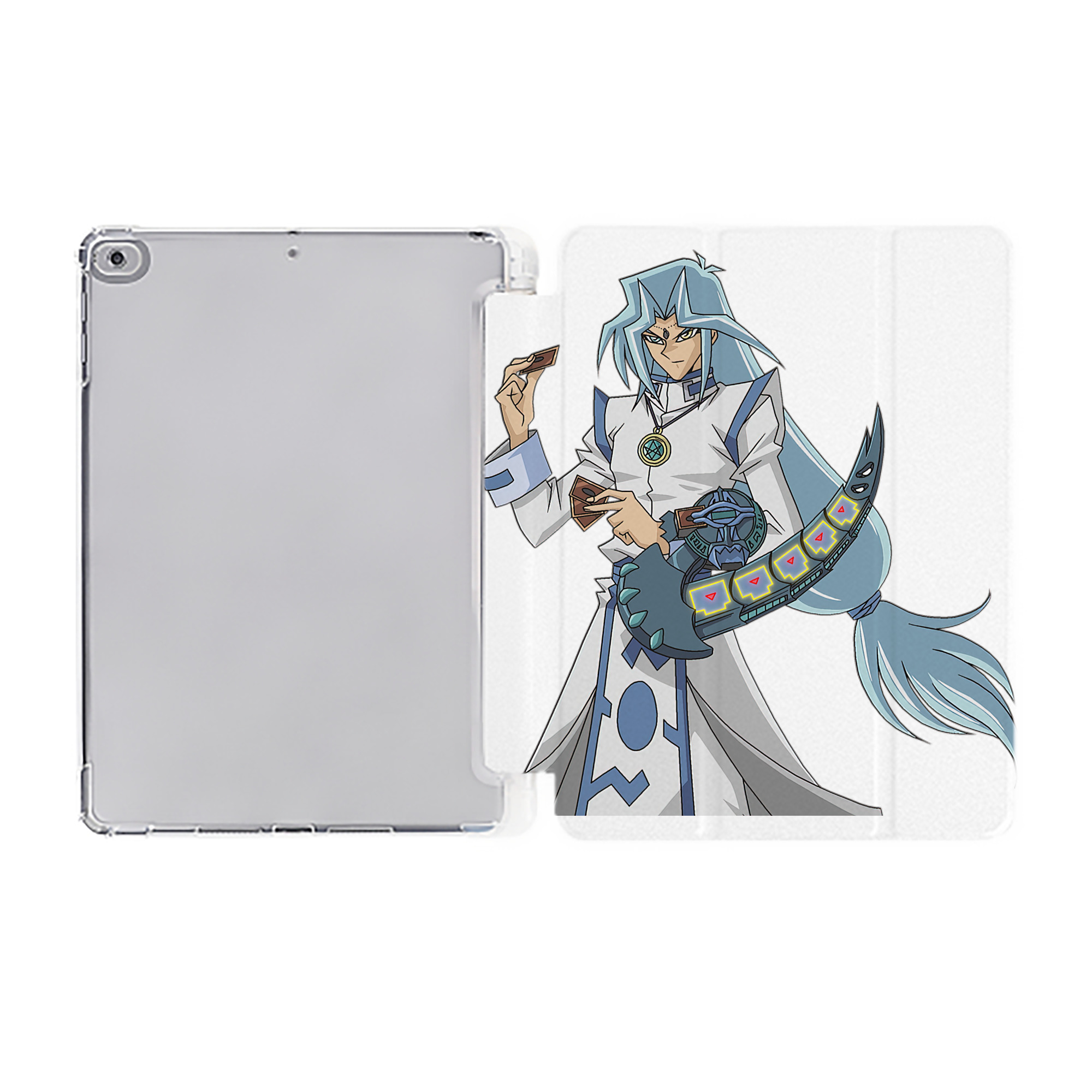 （画像用） 遊☆戯☆王 Yu-Gi-Oh! IPad ケース ペン収納付き 三つ折りスタンド PUレザー×シリコン 対応機種9.5/10.5/10.9インチ